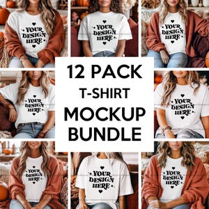 Bella Canvas 3001 Tshirt Mockup Bundle- Bella Canvas Shirt- White Shirt Mockup - Shirt Mockup- Halloween Mockup Bundle - Fall Mockup Bundle