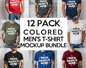 Bella Canvas 3001 T-Shirt Mockup Bundle | Male BC3001 TShirt Mock-up Bundle | Mens Basic Simple Bella Canvas 3001 Mock