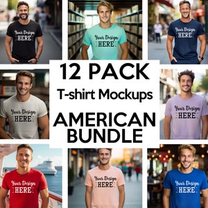 Men Mockups Bundle, Bella Canvas 3001 Mockup Bundle, American Men Mockups, T-Shirt Mockup, Male T-shirt Mockup, Model Mockup, Men’s Mockup,