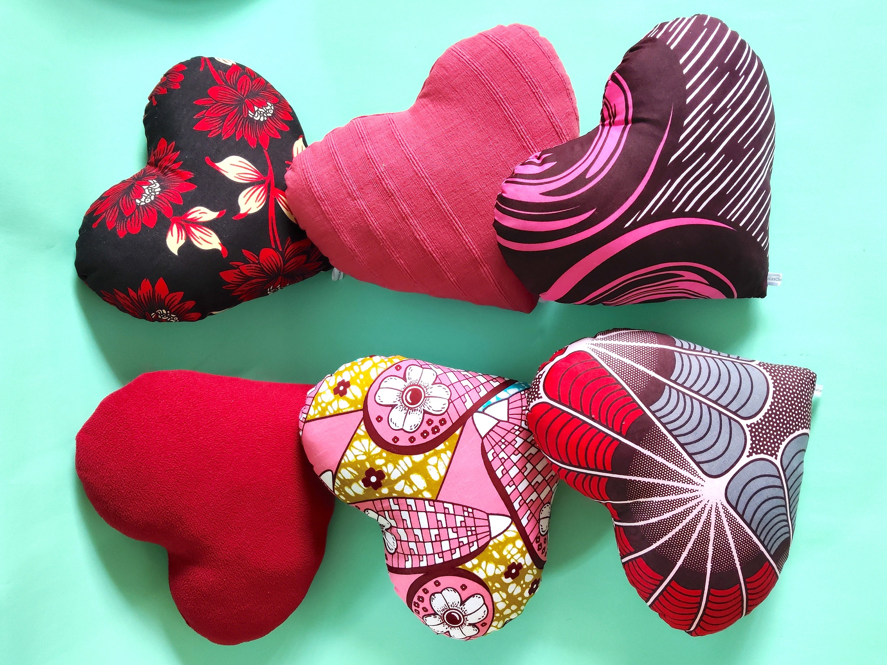 Heart Cushion Heart Shaped Handmade Pillow Anniversary Red Etsy