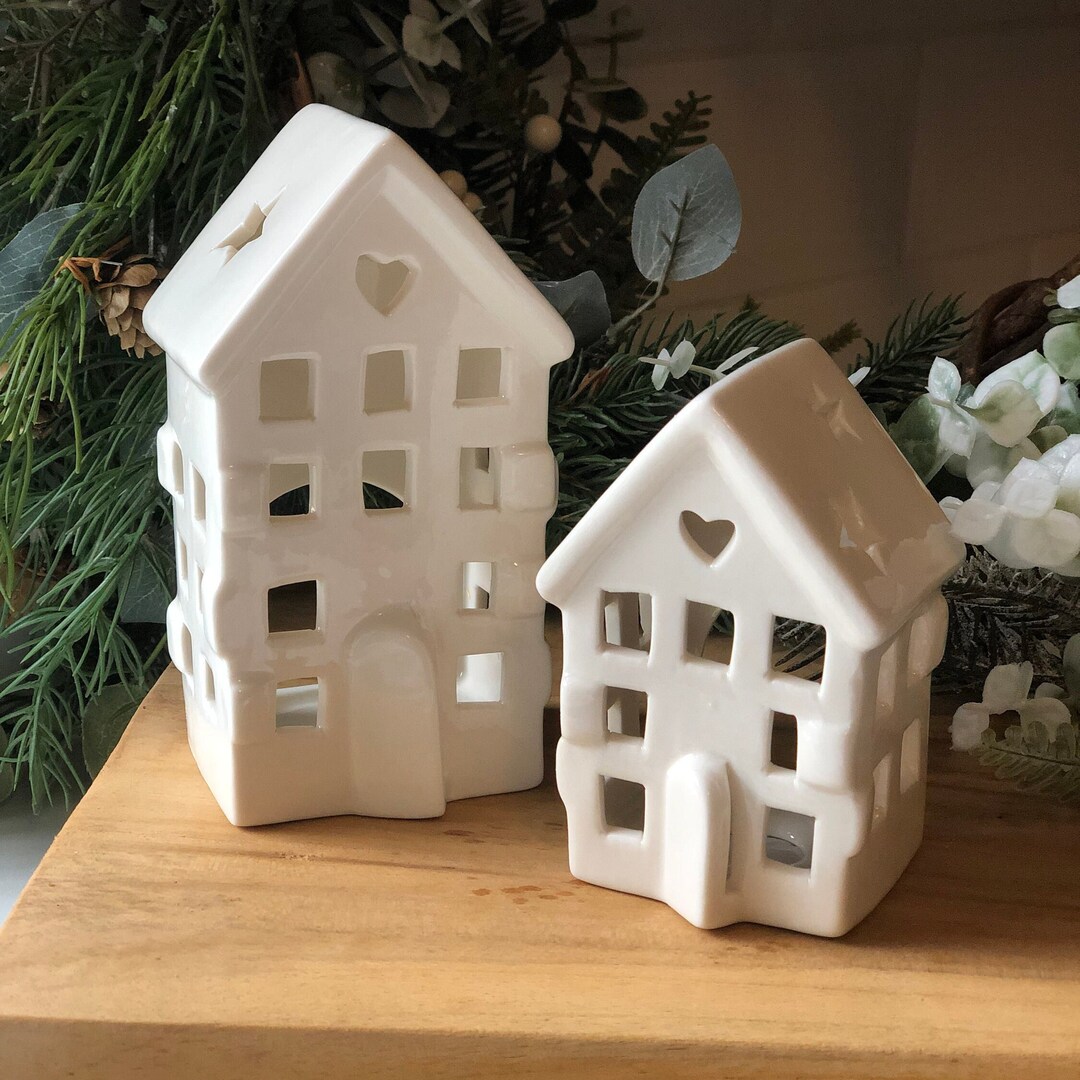 Set 0f 2 Tea Light Houses Etsy