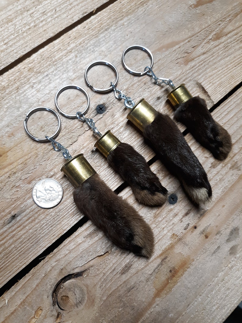 4 Rabbit Foot Keychains Etsy