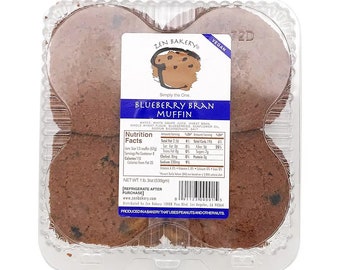 Zen Bakery Blueberry Bran Muffins (4-Pack) - Zen Bakery Muffins