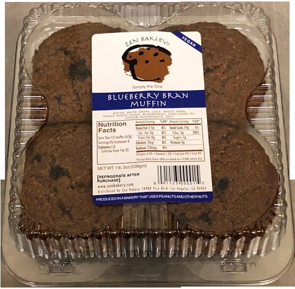 Zen Bakery Blueberry Bran Muffins 4pack Etsy