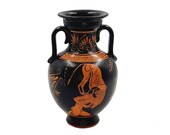 Greek Pottery ,Red figure Amphora 17cm,Hercules with Nemean Lion