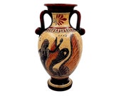 Greek Pottery Pot Vase 26cm, Zeus with Leda and Triton
