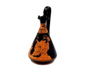 Red Figure Vase 13cm,Lagynos,shows God Zeus