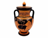 Red Figure Vase,Amphora 19,5cm, shows Goddess Demeter and Triptolemus