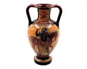 Ancient Greek Vase,Amphora 22cm,Mulitcolored, Shows God Poseidon and Goddess Athena