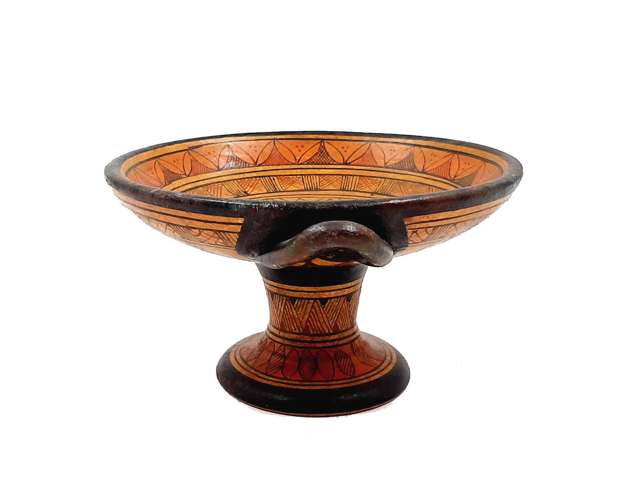 幾何学的なキュリクス、直径13 cm、古代ギリシャの陶器 - Etsy 日本