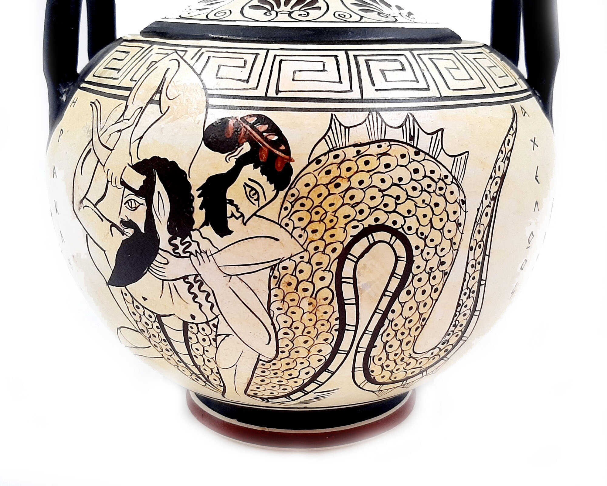 Ancient Greek Canister 20cm With Lid Attic White Ground Etsy