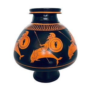 Red Figure Psykter 25cm,vase for cooling wine,Greek Pottery Museum Replica