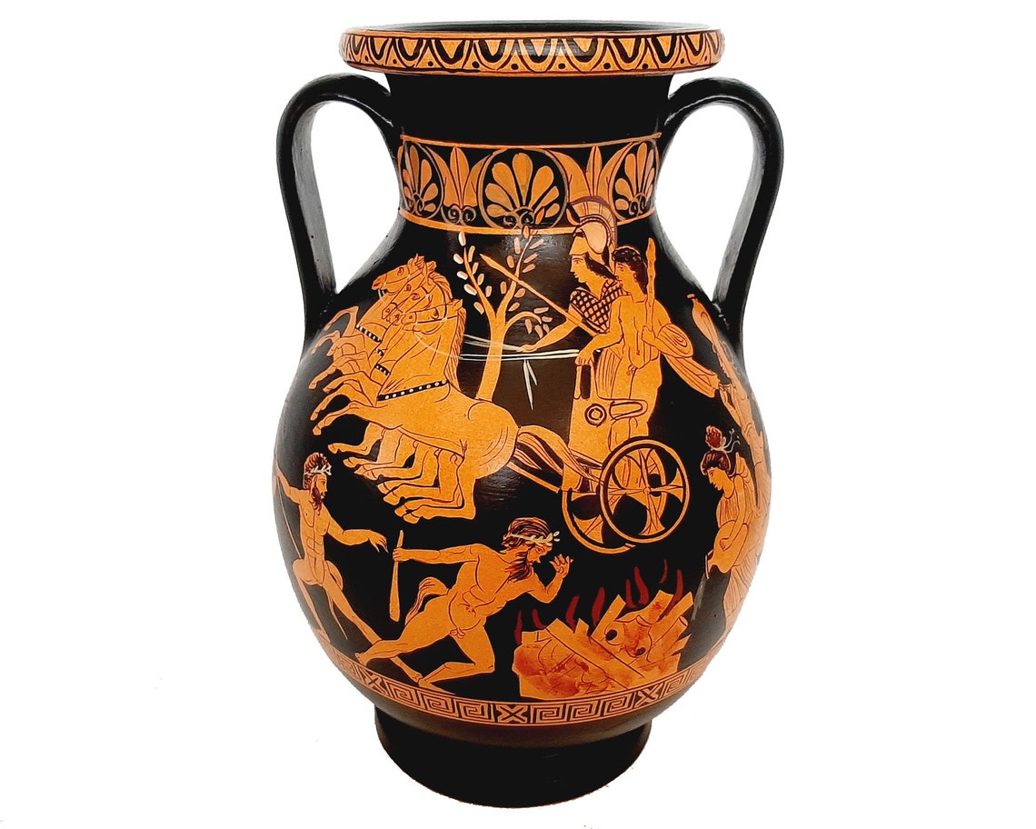 Red Figure Pottery Replica Pelike 26cmheracles Brought to Etsy