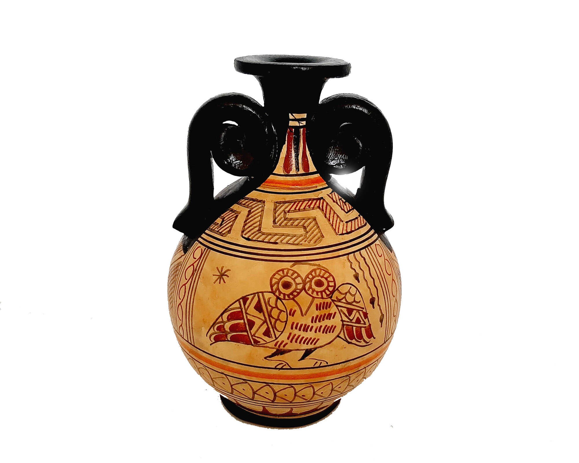 幾何学模様の陶器花瓶 幾何学模様の花瓶2個セット 11.5 cm、古代ギリシャ陶器 - Etsy 日本