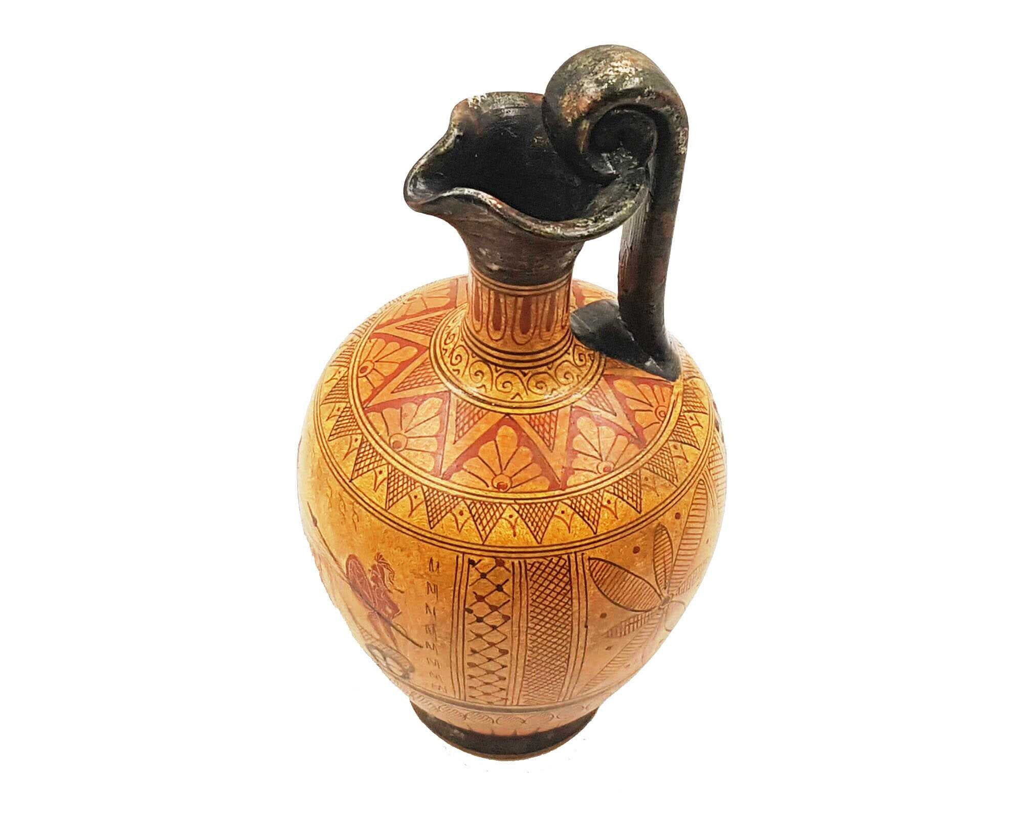 幾何学模様の陶器壺　土器 幾何学模様の陶器の壺 24 cm、古代ギリシャの花瓶 - Etsy 日本