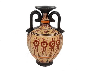 幾何学模様の陶器花瓶 幾何学模様のギリシャ風花瓶2個セット 13.5 cm、古代陶器 - Etsy 日本