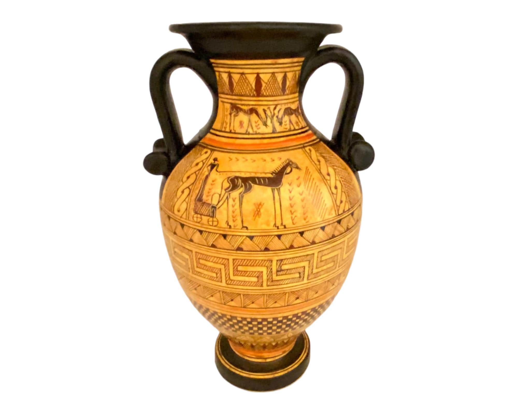 幾何学模様のアンフォラ 26 cm、古代ギリシャの陶器の花瓶 - Etsy 日本