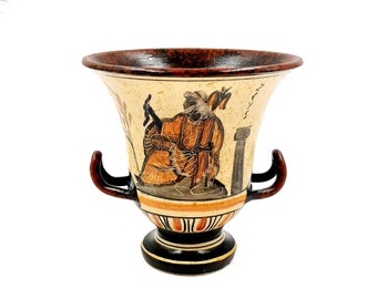 古代ギリシャの壷クラテルとプリャクス陶器、テラコッタの萼片