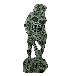 Statue of Hercules,Ancient Greek Hero, Green Patina Plaster sculpture 22cm