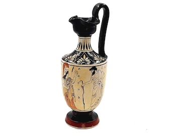 Attic Greek Vase,Oinochoe 19cm,Shows 3 Olympian Gods