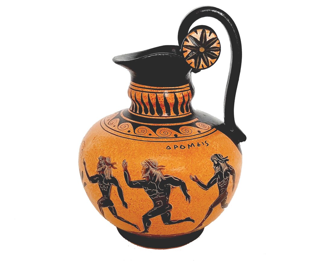 Ancient Greek Pottery ,rhodian Oinochoe 20cm,shows Themes From Ancient