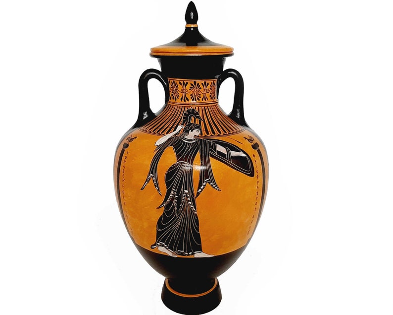 Panathenaic Black figure Amphora 39cm,shows Goddess Athena Panathenaic Black figure Amphora 39cm,shows Goddess Athena