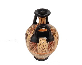 幾何学模様の陶器花瓶 幾何学模様のギリシャ風花瓶2個セット 13.5 cm、古代陶器 - Etsy 日本