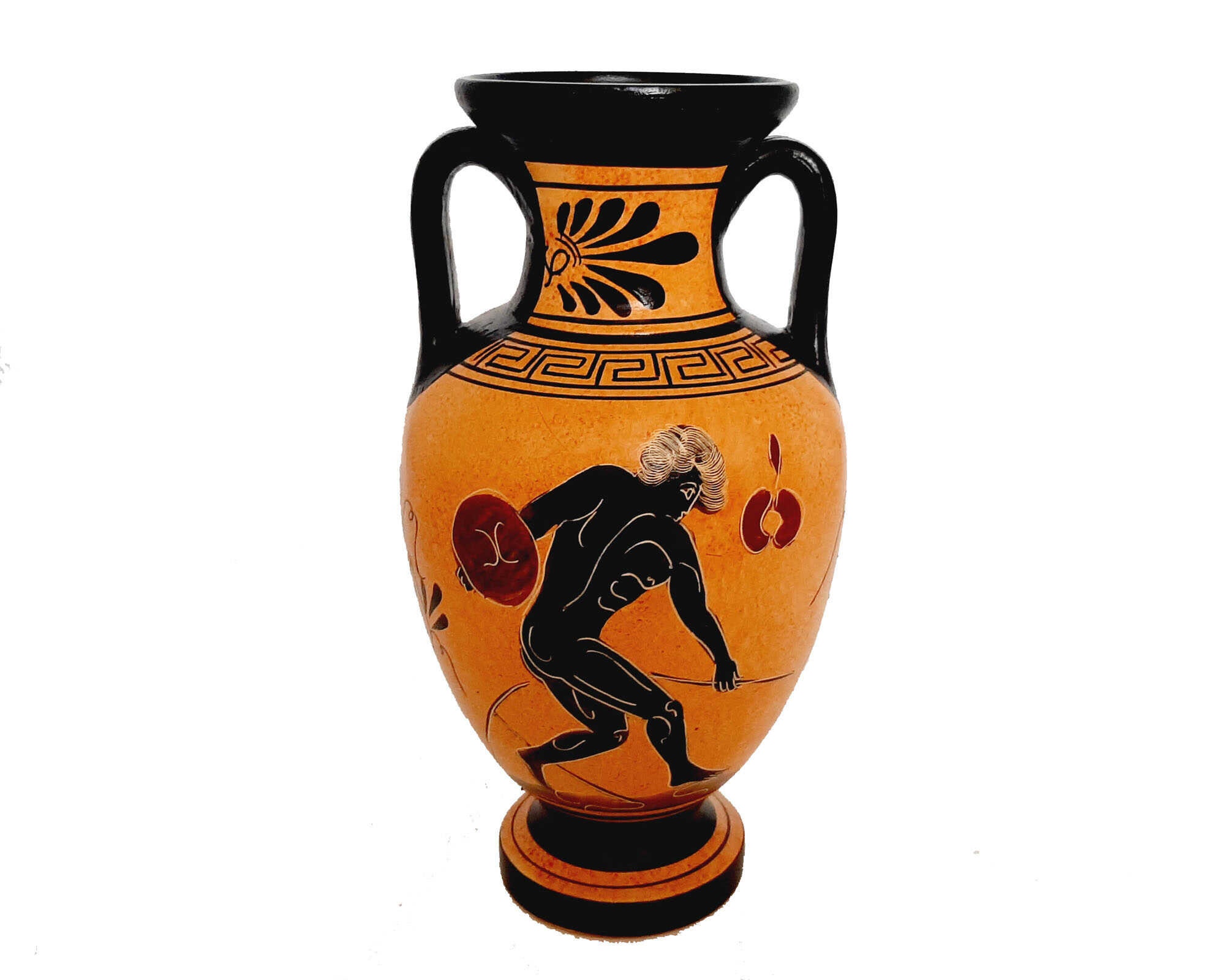 Greece ギリシャ製飾り陶 古代ギリシャ陶器アンフォラ 22 cm、古代オリンピックのテーマを表現