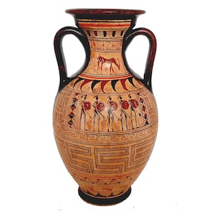 古代ギリシャの壷クラテルとプリャクス陶器、テラコッタの萼片クラテル