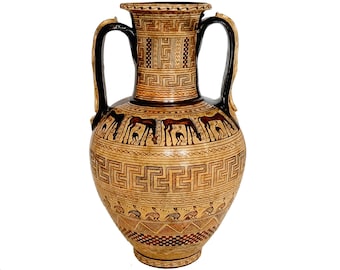 Greek Amphora 38cm with snakes formed in his handles, Geometric Art