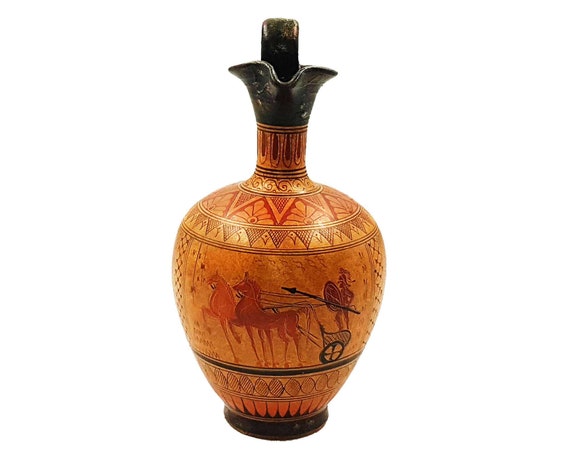 幾何学模様の陶器壺　土器 幾何学模様の陶器の壺 24 cm、古代ギリシャの花瓶 - Etsy 日本