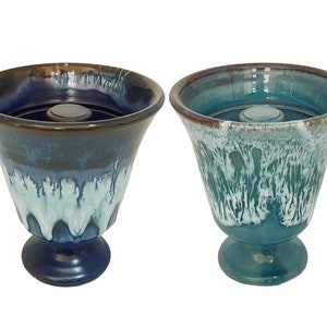 Pythagorean Greedy Cups 11cm, set of 2 conteporary designs blue shades