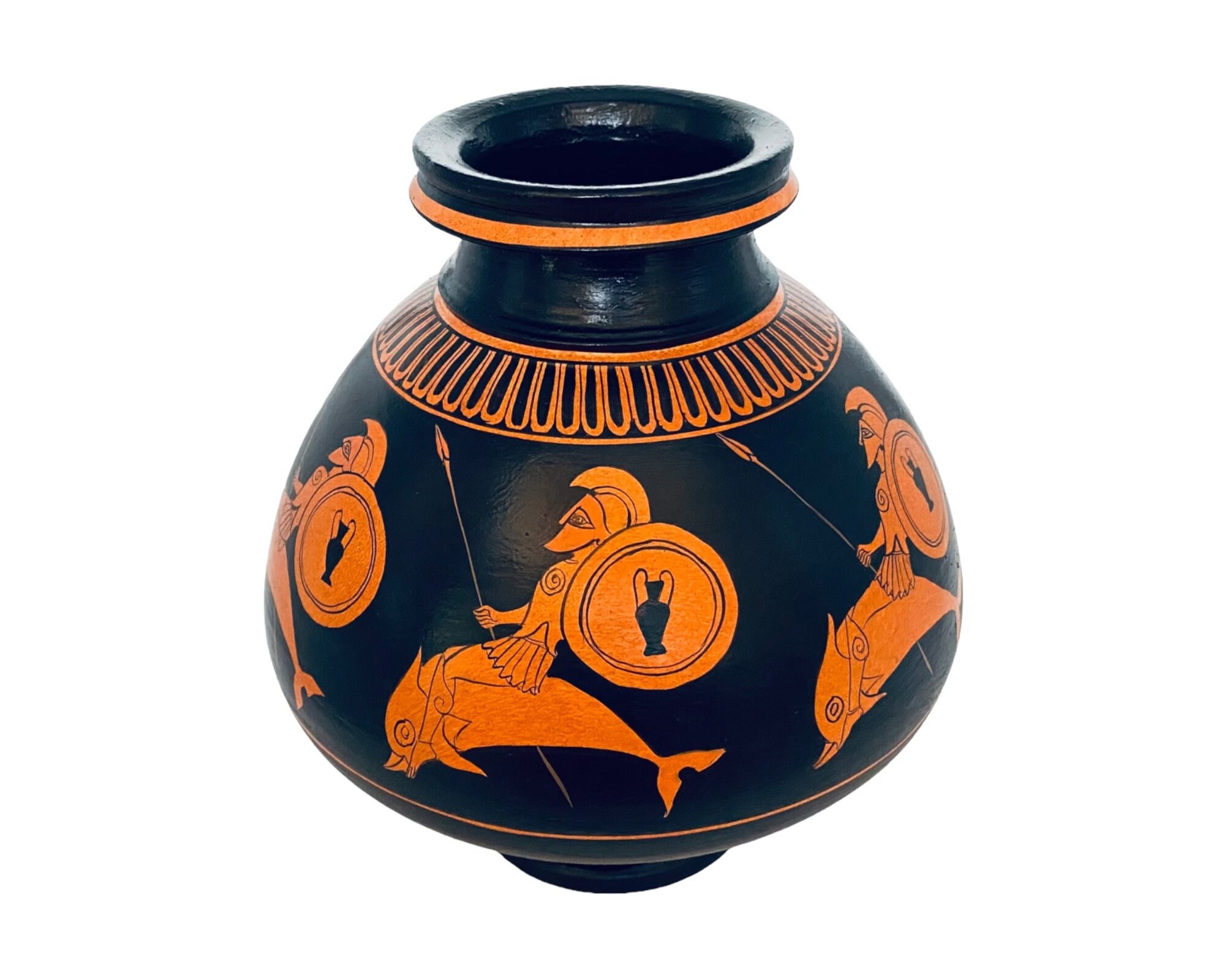Red Figure Psykter 25cm,vase for Cooling Wine,greek Pottery