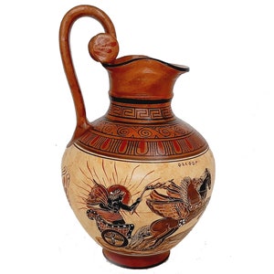 Greek Rhodian Oinochoe,Pottery Vase 26cm,Phaethon and Goddess Aphrodite
