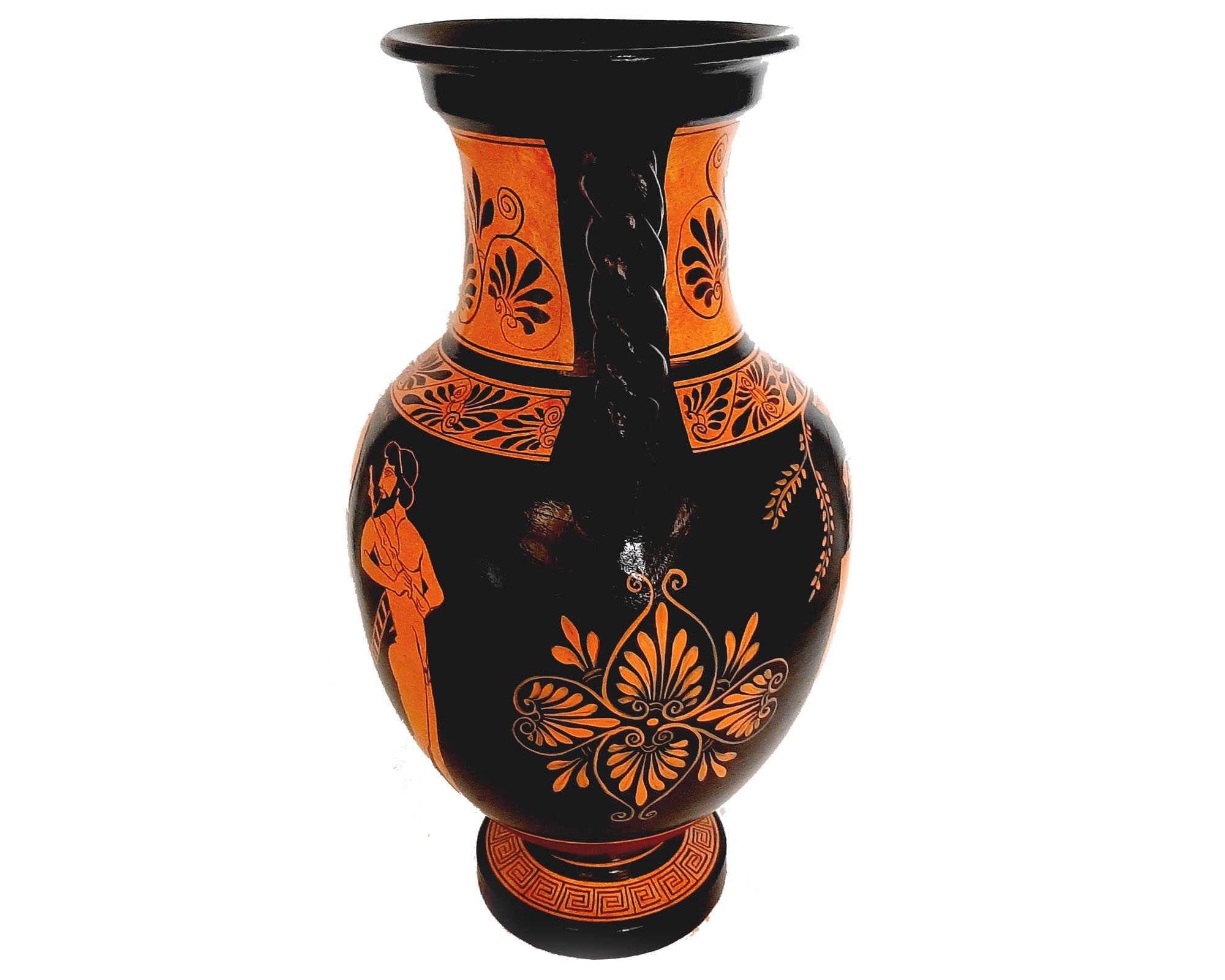 黒赤彫刻花瓶 赤像式陶器花瓶 36 cm、オデュッセウスとペネロペ、ヘラクレス - Etsy 日本