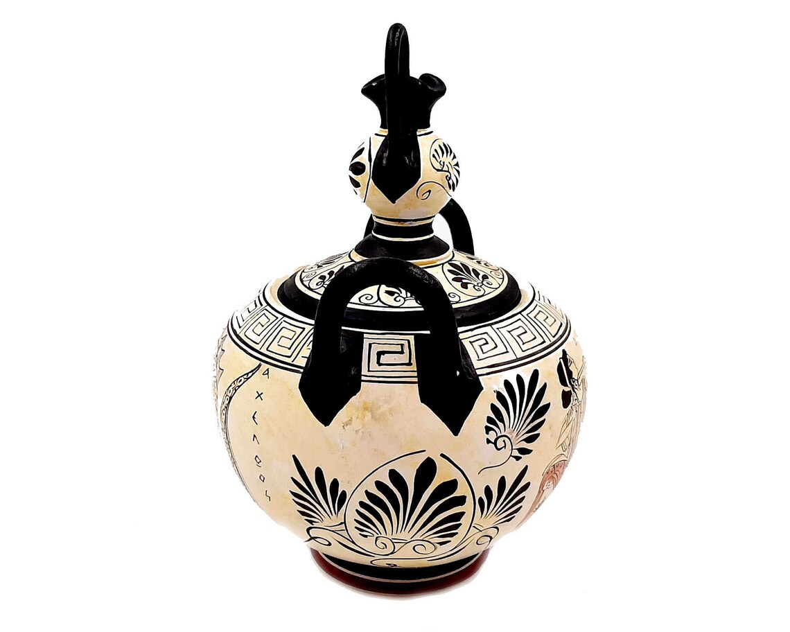 Ancient Greek Canister 20cm With Lid Attic White Ground Etsy