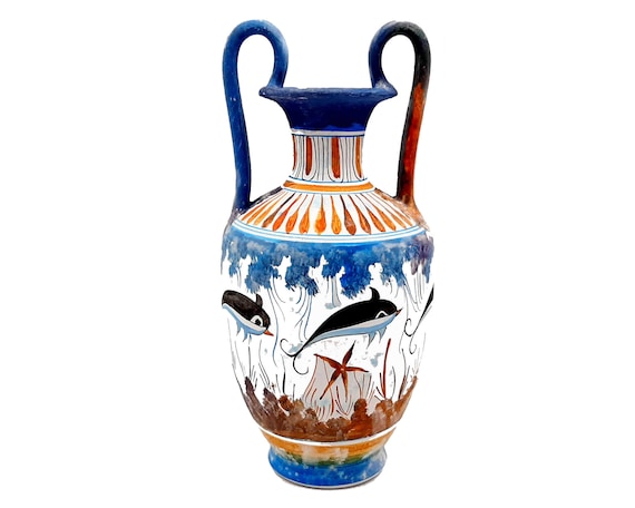 ギリシャクレタ島の花瓶 25 cm、ミノア美術陶器 - Etsy 日本