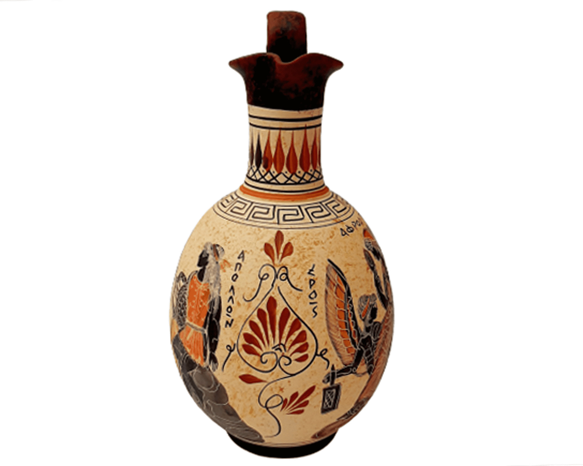 Ancient Greek Jar 24cm,Goddess Aphrodite,God Apollon with  Artemis