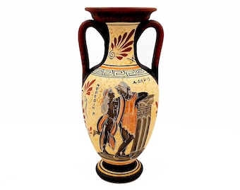 Greek Ceramic Pottery,Amphora 26cm,Adonis with Goddess Aphrodite