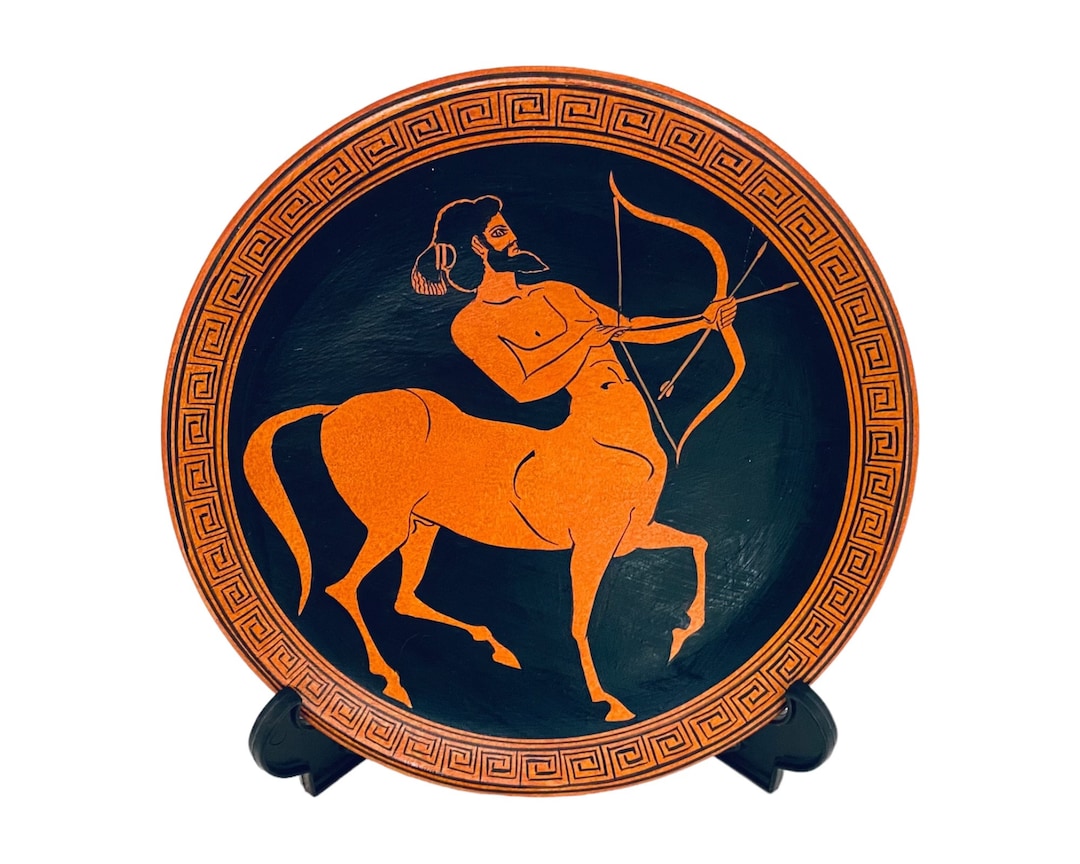 Centaur Rid Centaur Archer Hunting,ancient Greek Red Figure Plate 20cm - Etsy