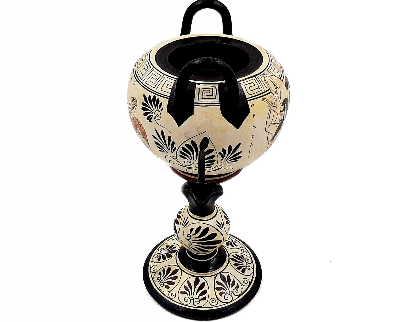 Ancient Greek Canister 20cm With Lid Attic White Ground Etsy