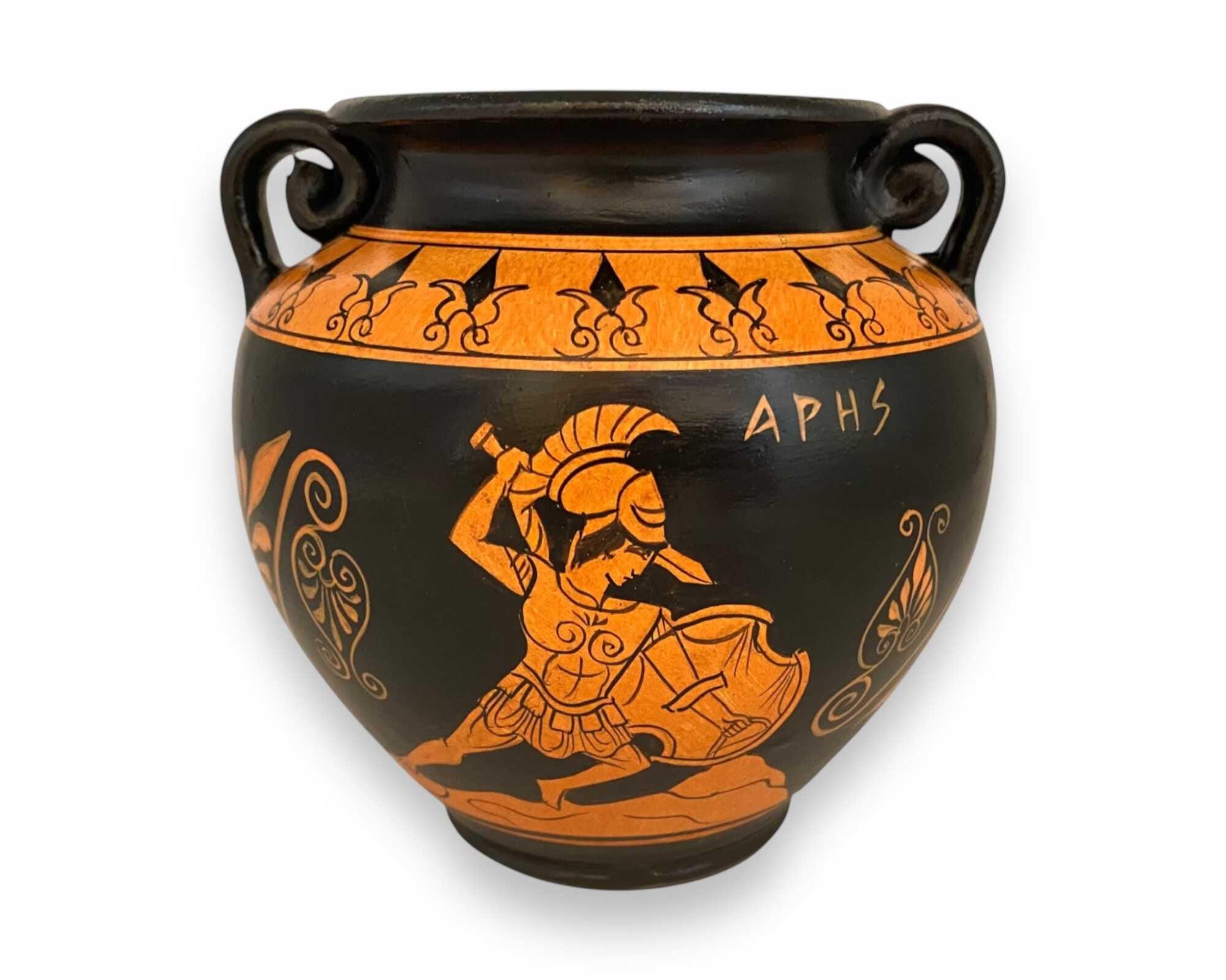 God Zeus With Athena and Ares,greek Pottery ,red Figure Krater