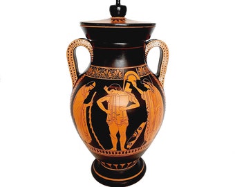 Red Figure Pottery Vase Replicas 45cm,Arming of Hector,Priam and Hecuba