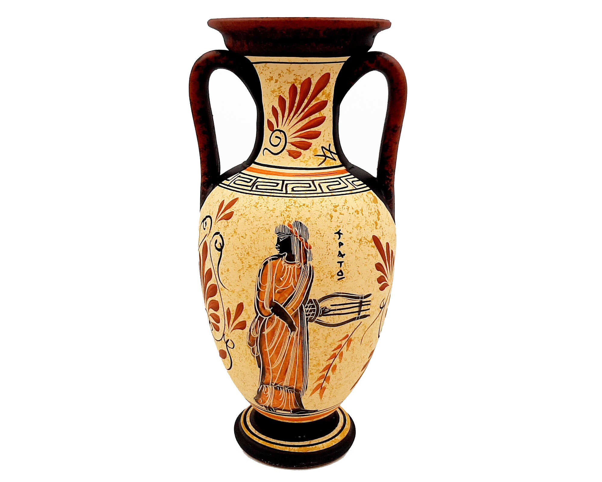 Greek Ceramic Pottery,Amphora 26cm,God Apollo with Goddess Aphrodite