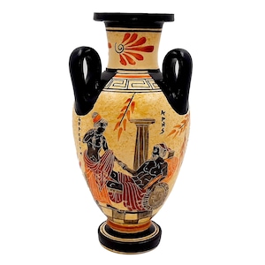 Ancient Greek Amphora 22cm, Showing God Ares and Goddess Aphrodite