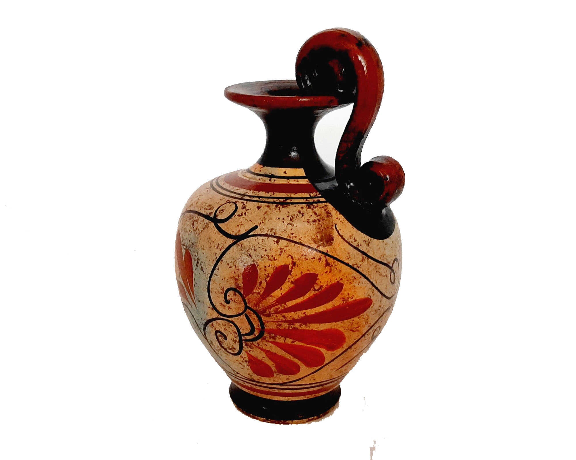 古代ギリシャ陶器の花瓶（13cm）、ポセイドン神を描いたもの - Etsy 日本