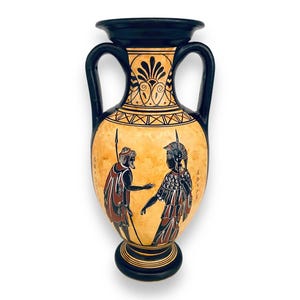 Athena and odysseus,Sisyphus, Amphora  Vase 26cm,Black figure Pottery