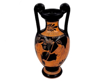 Griechische Keramik Amphore 24 cm,rote figurenvase,mit Triptolemos und Göttin Demeter