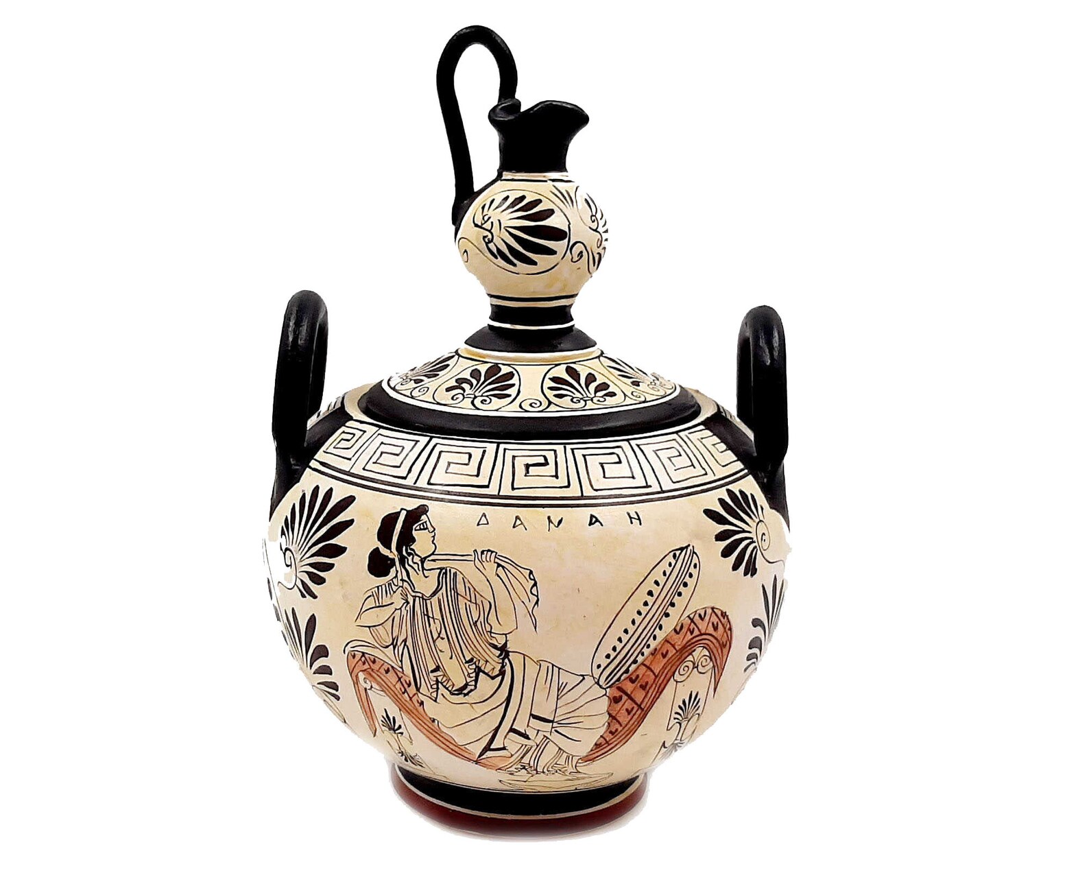 Ancient Greek Canister 20cm With Lid Attic White Ground Etsy