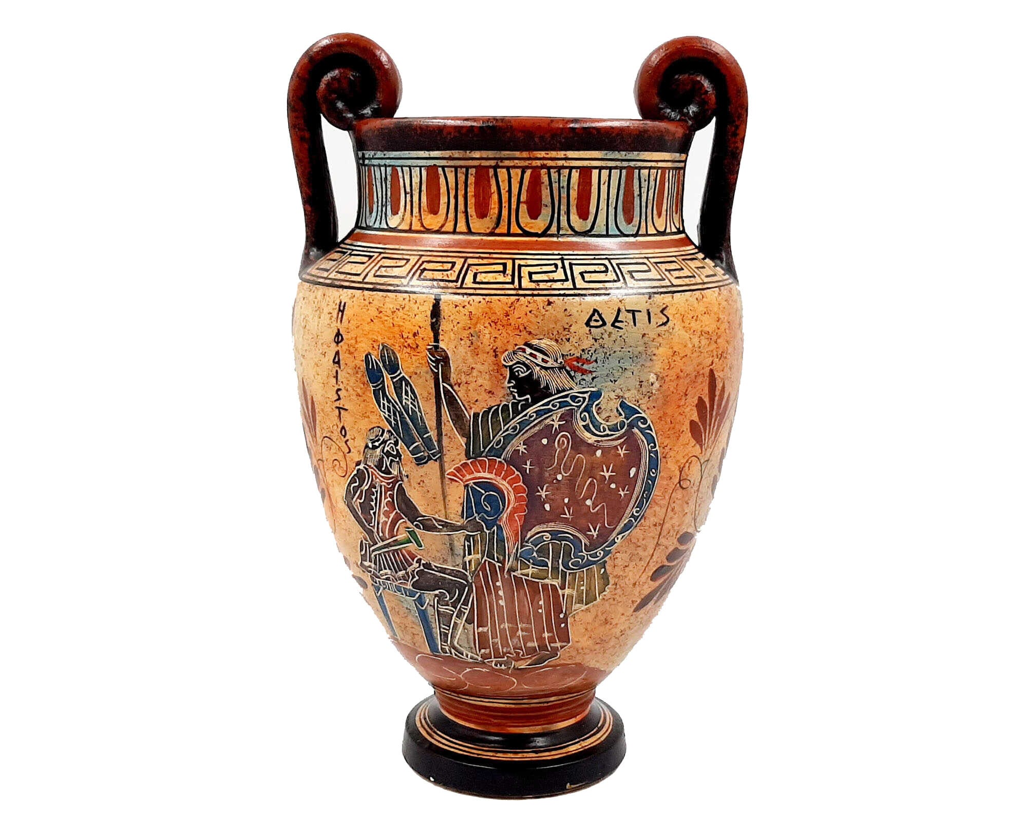 古代ギリシャの渦巻型クラテール（24cm）ディオニュソス神